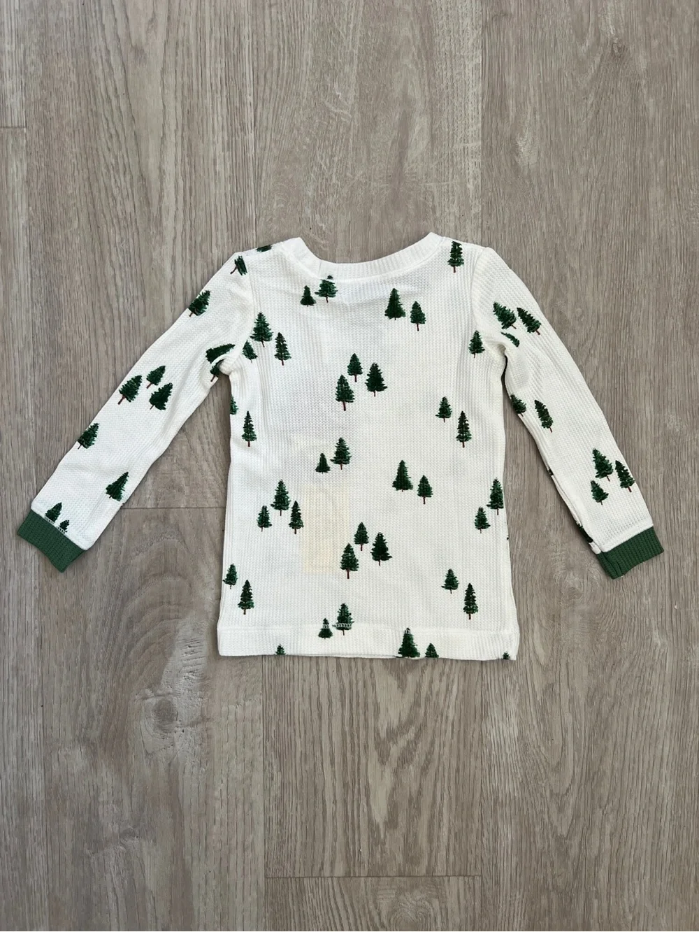 Angel Dear Loungewear Set Boys 18-24M Ivory Tiny Forest Christmas Waffle Knit